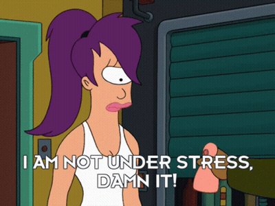 A Cartoon Character Says I Am Not Under Stress GIF
