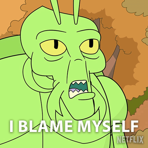 Cartoon Saying I Blame Myself Netflix GIF