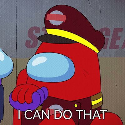 A Cartoon Character Says I Can Do That In Front Of A Sign GIF