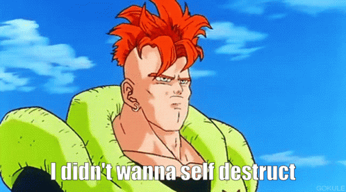 A Cartoon Character Says " I Didn T Wanna Self Destruct " GIF