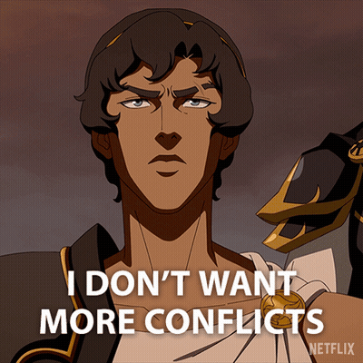 A Cartoon Character Says I Don T Want More Conflicts GIF