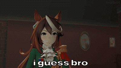A Cartoon Character Says I Guess Bro In Front Of A Picture Of A Horse GIF