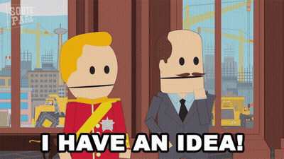 A Cartoon Character Says I Have An Idea While Standing Next To Another Cartoon Character GIF