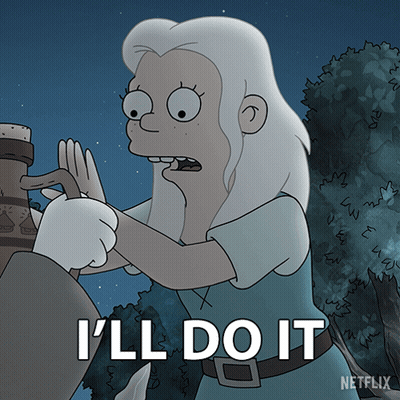 A Cartoon Character Says " I 'Ll Do It " In A Netflix Ad GIF