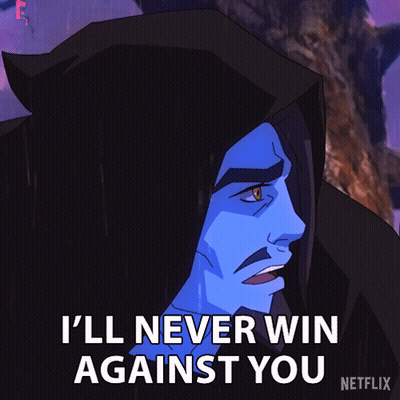 A Cartoon Character Says I 'Ll Never Win Against You On Netflix GIF