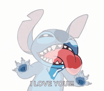 A Cartoon Character Says I Love You While Sticking Out His Tongue GIF