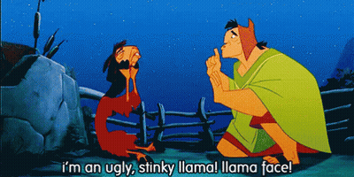 A Cartoon Character Says I 'M An Ugly Stinky Llama ! Llama Face GIF