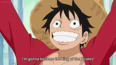 A Cartoon Character Says I 'M Gonna Become The King Of Pirates GIF