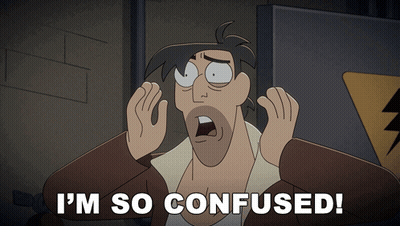 A Cartoon Character Says I 'M So Confused In A Dark Room GIF
