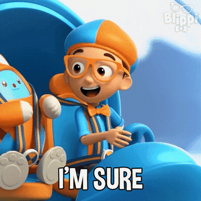 A Cartoon Character Says I 'M Sure While Riding A Roller Coaster . GIF