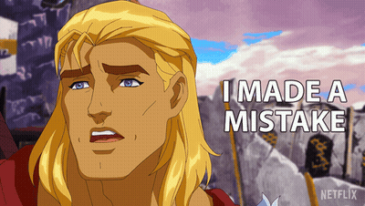 A Cartoon Character Says I Made A Mistake In Front Of A Netflix Logo GIF