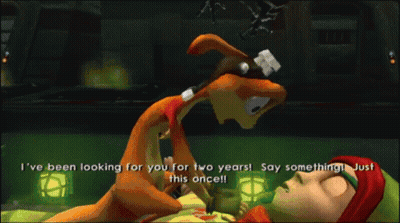 A Cartoon Character Says " I 'Ve Been Looking For You For Two Years Say Something Just This Once !! " GIF