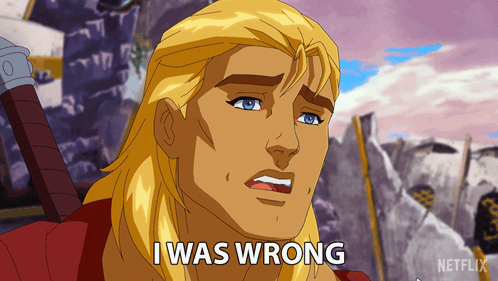 A Cartoon Character Says I Was Wrong In Front Of A Cliff GIF