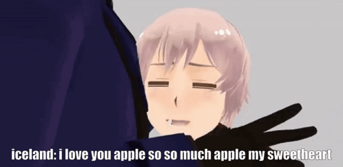 A Cartoon Character Says Iceland I Love You Apple So So Much Apple My Sweetheart GIF
