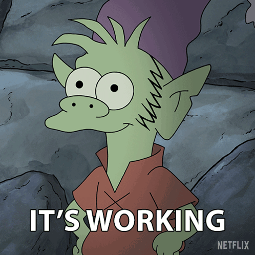 A Cartoon Character Says It 'S Working On A Netflix Advertisement GIF