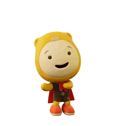 A Cartoon Character Says Let 'S Party With A Yellow Background Sticker