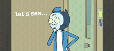A Cartoon Character Says Let 'S See In A Doorway GIF
