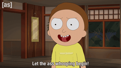 A Cartoon Character Says Let The Ass Whooping Begin GIF