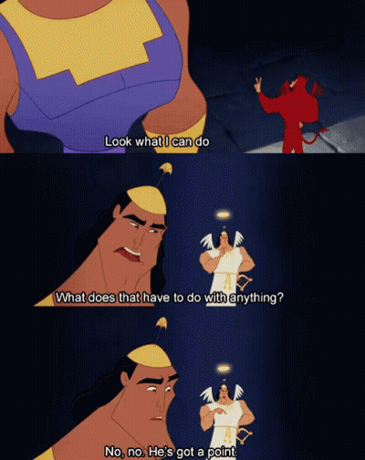 A Cartoon Character Says Look What I Can Do What Does That Have To Do With Anything And No No He 'S Got A Point GIF