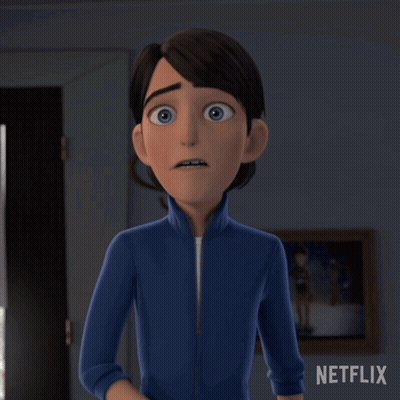 A Cartoon Character Says No In A Netflix Advertisement GIF