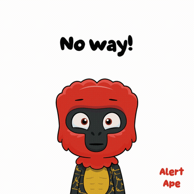 A Cartoon Character Says No Way And Alert Ape GIF