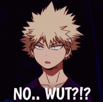 A Cartoon Character Says No Wut In White Letters On A Black Background GIF
