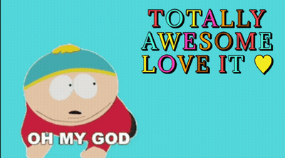 A Cartoon Character Says Oh My God In Front Of A Blue Background GIF