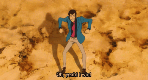 Cartoon Saying Oh Yeah I Win GIF