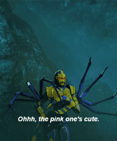 A Cartoon Character Says " Ohhh The Pink One 'S Cute " GIF