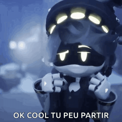 A Cartoon Character Says Ok Cool Tu Peu Partir . GIF