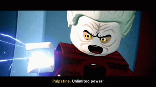 A Cartoon Character Says Palpatine Unlimited Power In A Video Game GIF
