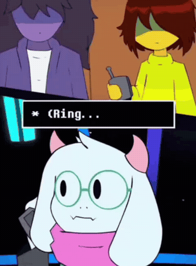 A Cartoon Character Says Ring While Holding A Cellphone GIF