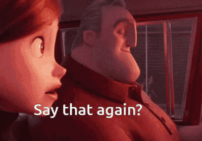 A Cartoon Character Says " Say That Again " While Looking At Another Character GIF