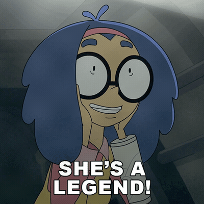 A Cartoon Character Says She 'S A Legend While Holding A Roll Of Toilet Paper GIF