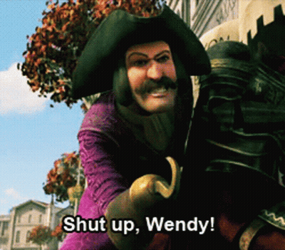A Cartoon Character Says Shut Up Wendy In Front Of A Building GIF