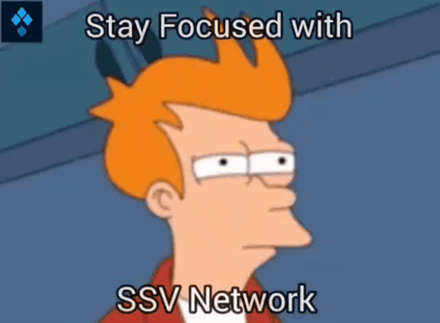 A Cartoon Character Says " Stay Focused With Ssv Network " On The Bottom GIF