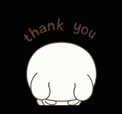A Cartoon Character Says Thank You With A Smiley Face GIF