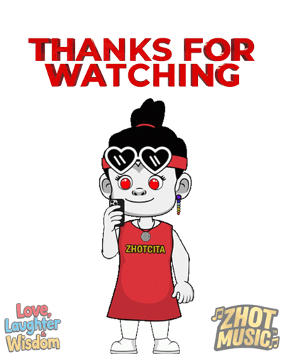 A Cartoon Character Says Thanks For Watching GIF