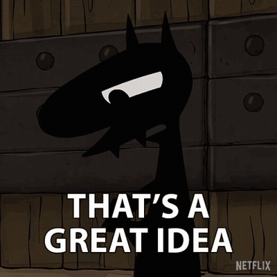 A Cartoon Character Says That 'S A Great Idea With A Netflix Logo In The Corner GIF