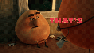 A Cartoon Character Says That 'S A Shame Next To Another Cartoon Character GIF