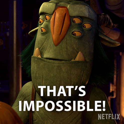 A Cartoon Character Says That 'S Impossible On Netflix GIF