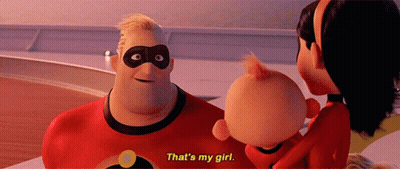 A Cartoon Character Says That 'S My Girl While Holding A Baby GIF