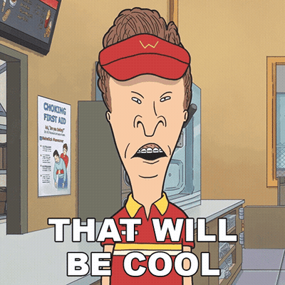 A Cartoon Character Says That Will Be Cool In A Restaurant GIF