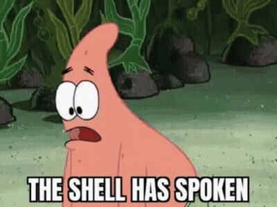 A Cartoon Character Says The Shell Has Spoken GIF
