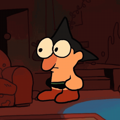 A Cartoon Character Says " Uh Yeah " In Front Of A Couch GIF