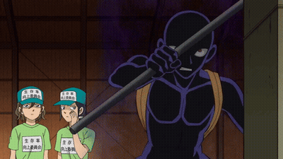 A Cartoon Character Says Who Is That In Front Of A Silhouette Of A Person GIF