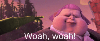 A Cartoon Character Says Woah Woah In Front Of A Forest GIF