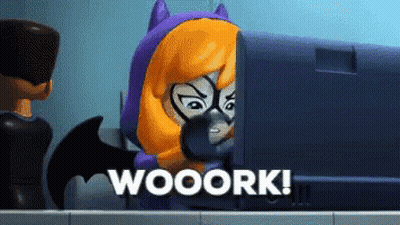 A Cartoon Character Says Wooork In Front Of A Computer Screen GIF