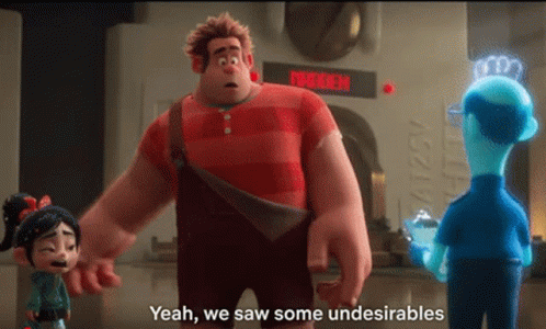 A Cartoon Character Says Yeah We Saw Some Undesirable Things GIF