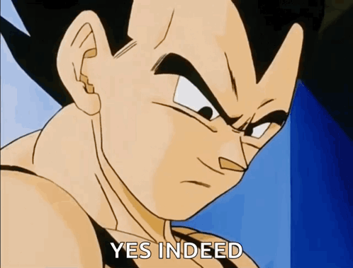 A Cartoon Character Says " Yes Indeed " In Front Of A Blue Wall GIF